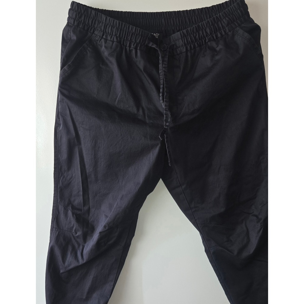 Mobaco Cottons Black Jogger Pants Elastic Waist Drawstring Women Size 7